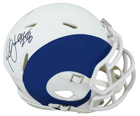 Marshall Faulk Signed Rams AMP Series Riddell Speed Mini Helmet - SS COA