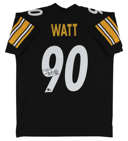 T.J. Watt Authentic Signed Black Pro Style Jersey Autographed JSA Witness