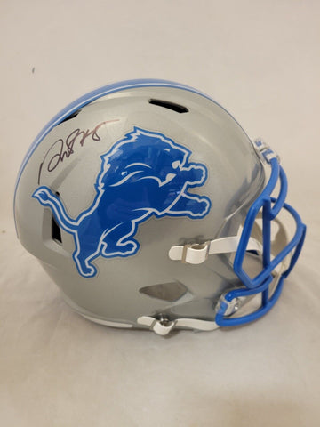 DAVID MONTGOMERY SIGNED DETROIT LIONS 2024 SPEED REPLICA HELMET BECKETT QR