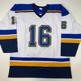 Autographed/Signed Brett Hull St. Louis White Hockey Jersey JSA COA