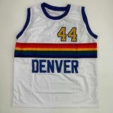 Autographed/Signed Dan Issel Denver White Retro Rainbow Jersey JSA COA