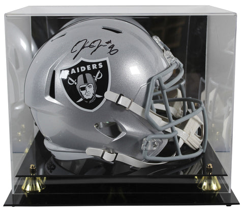 Raiders Josh Jacobs Authentic Signed Speed Mini Helmet w/ Case BAS Witnessed