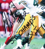 Earl Dotson Signed Green Bay Packers Unframed 8x10 Dotson with Favre Photo -Insc