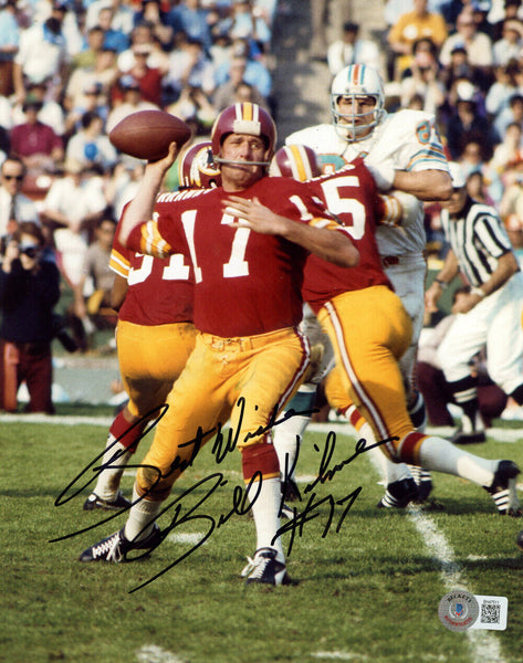 Billy Kilmer Signed Washington Redskins 8x10 Photo Best Wishes BAS 46269