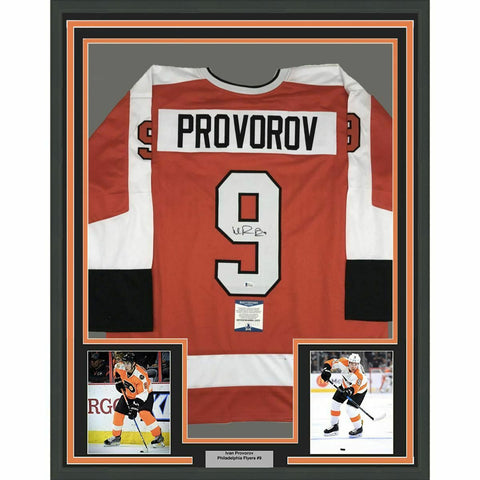 FRAMED Autographed/Signed IVAN PROVOROV 33x42 Philadelphia Orange Jersey BAS COA