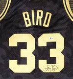 Celtics Larry Bird Autographed Mitchell & Ness Gold Jersey Size L Beckett Y62564