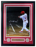 Jimmy Rollins Signed Framed 16x20 Philadelphia Phillies Batting Photo PSA Holo