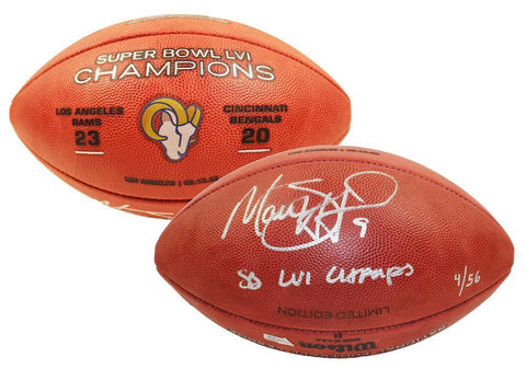 MATTHEW STAFFORD Autographed "SB LVI Champs" SB Champ Football FANATICS LE 56