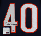 Gale Sayers Signed Bears 35" x 43" Custom Framed Jersey (PSA COA) 1965 NFL R.O.Y