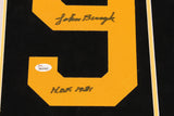 Johnny Bucyk Signed Bruins 22x24 Custom Matted #9 Jersey Patch Display (JSA COA)