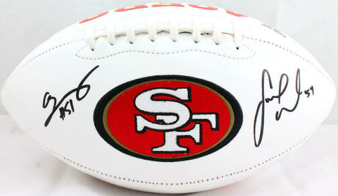 Fred Warner/Azeez Al-Shaair Autographed 49ers Logo Football-Beckett W Hologram