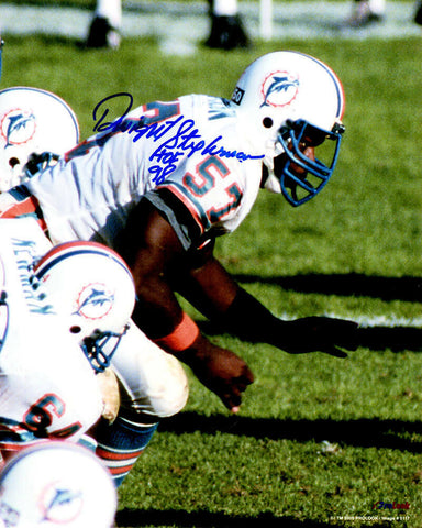 Dwight Stephenson Signed Miami Dolphins 8x10 Photo w/HOF'98 - SCHWARTZ