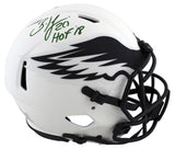 Eagles Brian Dawkins HOF 18 Signed Lunar Full Size Speed Proline Helmet BAS Wit