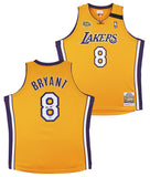 Lakers Kobe Bryant Signed Yellow M&N 1999-2000 HWC Authentic Jersey PSA #B11500