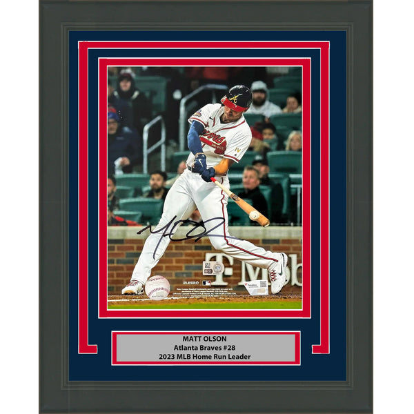 Framed Autographed/Signed Matt Olson Atlanta Braves 8x10 Photo Fanatics COA