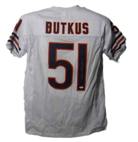 Dick Butkus Autographed/Signed Chicago Bears XL White Jersey JSA 10757