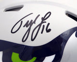 Tyler Lockett Autographed AMP Gray Full Size Authentic Speed Helmet Seahawks MCS