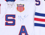 Jamie Langenbrunner Twice-Signed 2010 Team USA Olympic Hockey Jersey (JSA COA)