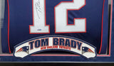 Patriots Tom Brady Autographed Signed Framed Blue Reebok Jersey Tristar #6016996