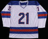 Mike Eruzione Signed Team USA Jersey (JSA Hologram) Miracle on Ice / Captain