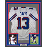 Framed Autographed/Signed Gabriel Gabe Davis 33x42 Buffalo White Jersey BAS COA