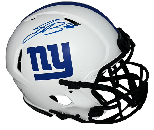 SAQUON BARKLEY SIGNED NEW YORK GIANTS LUNAR AUTHENTIC SPEED HELMET BECKETT