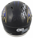 Ravens Kyle Hamilton Signed Speed Mini Helmet W/ Case w/ White Sig BAS Witnessed