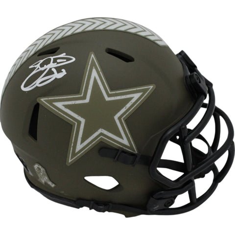 Emmitt Smith Autographed Dallas Cowboys 22 Salute Mini Helmet Beckett 39817