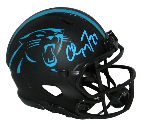 CHRISTIAN McCAFFREY SIGNED CAROLINA PANTHERS ECLIPSE SPEED MINI HELMET BECKETT