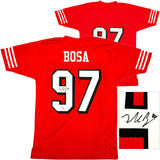 SAN FRANCISCO 49ERS NICK BOSA AUTOGRAPHED RED JERSEY BECKETT BAS WITNESS 230699