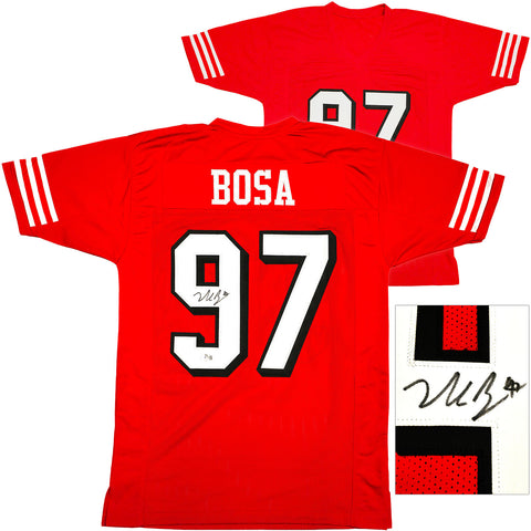 SAN FRANCISCO 49ERS NICK BOSA AUTOGRAPHED RED JERSEY BECKETT BAS WITNESS 230699