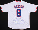 Andre Dawson Signed Chicago Cubs Highlight Stat Jersey (JSA COA) 8xAll-Star