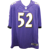 Ray Lewis Autographed/Signed Baltimore Ravens Nike Purple XL Jersey BAS 48422