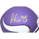 Cris Carter Autographed Minnesota Vikings VSR4 Mini Helmet HOF Beckett 47402