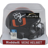 Jimmy Johnson Autographed Miami Hurricanes Eclipse Mini Helmet Beckett 48640