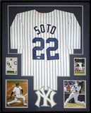 FRAMED N.Y. YANKEES JUAN SOTO AUTOGRAPHED SIGNED INSC JERSEY BECKETT HOLO