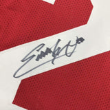 Autographed/Signed Eddie George Ohio State Red College Football Jersey JSA COA