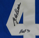 Y.A. Tittle Autographed Blue Pro Style Jersey W/ HOF- JSA Authenticated