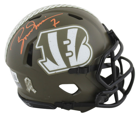 Bengals Boomer Esiason Signed Salute To Service Speed Mini Helmet BAS Witnessed