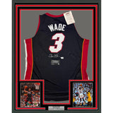 Framed Autographed/Signed Dwyane Wade 35x39 Heat Authentic Jersey Fanatics COA