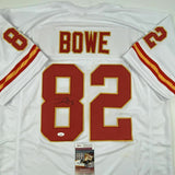 Autographed/Signed DWAYNE BOWE Kansas City White Football Jersey JSA COA Auto