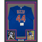 FRAMED Autographed/Signed ANTHONY RIZZO 33x42 Cubs Authentic Jersey Fanatics COA