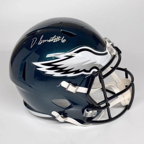 Devonta Smith Signed Philadelphia Eagles Full Size Replica Helmet Beckett