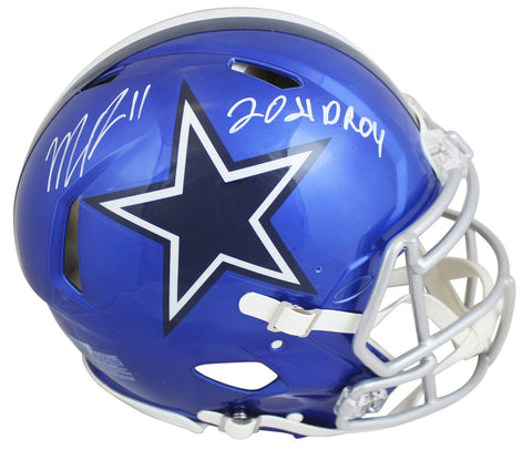 Cowboys Micah Parsons "21 DROY" Signed Flash F/S Speed Proline Helmet Fanatics