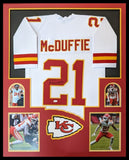 FRAMED KANSAS CITY CHIEFS TRENT MCDUFFIE AUTOGRAPHED SIGNED JERSEY JSA COA