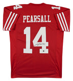 Ricky Pearsall Authentic Signed Red Pro Style Jersey Autographed BAS Witnessed