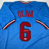 Autographed/Signed Tony Oliva Minnesota Light Blue Baseball Jersey Beckett COA