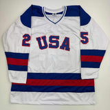 Autographed/Signed Buzz Schneider White USA Miracle On Ice 1980 Jersey BAS COA