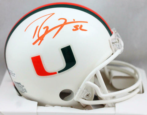 Ray Lewis Signed Hurricanes White Riddell Speed Mini Helmet-Beckett W Auth