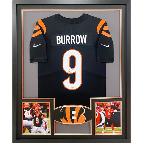 Joe Burrow Autographed Signed Framed Cincinnati Bengals BG2B Jersey FANATICS